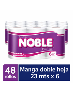 Papel Higiénico Noble – Doble Hoja 23 mts (Pack 48 Rollos)
