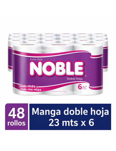 Papel Higiénico Noble – Doble Hoja 23 mts (Pack 48 Rollos)