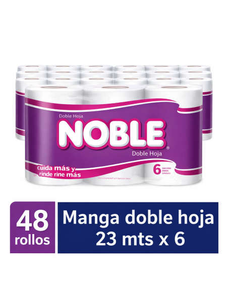 Papel Higiénico Noble – Doble Hoja 23 mts (Pack 48 Rollos)