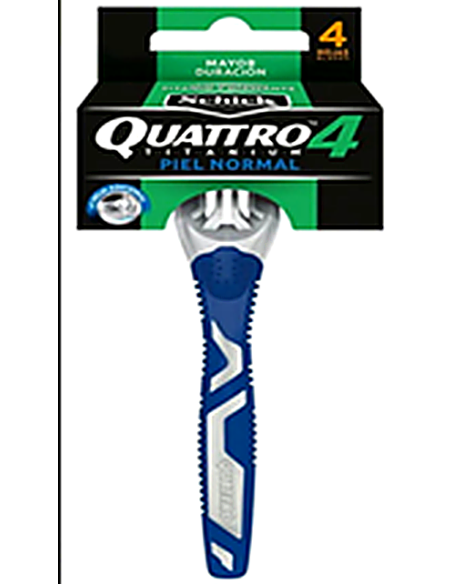 Máquina de Afeitar Quattro 4 – Piel Normal (Pack 4 Unidades)
